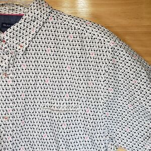 Geometrix NY Men’s XL Shirt Short Sleeve Flamingo Print Button Front